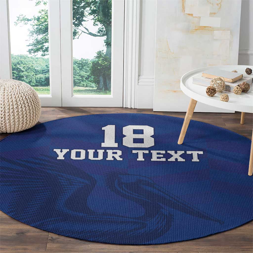 Custom Sint Maarten Football Blue Version Round Carpet Go Champion