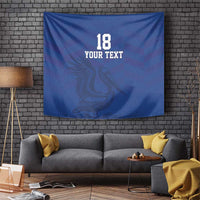 Custom Sint Maarten Football Blue Version Tapestry Go Champion