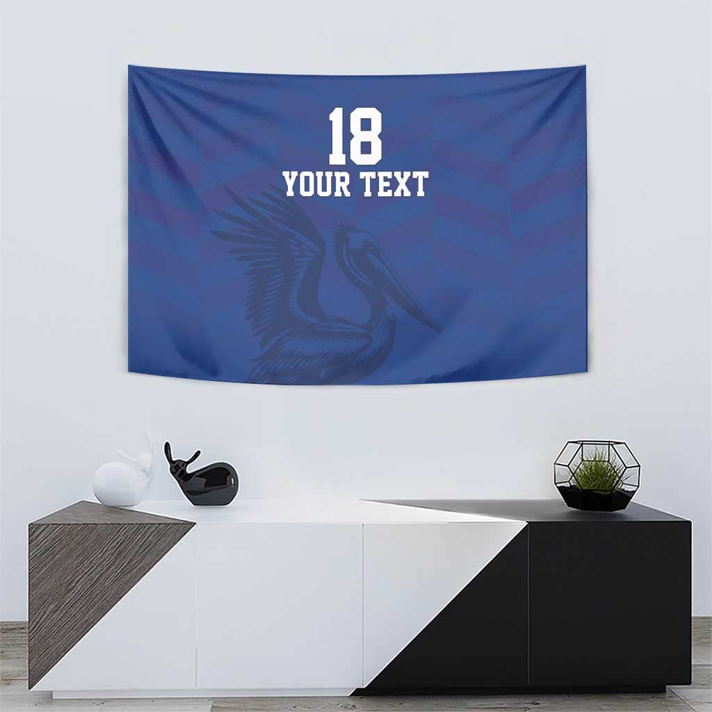 Custom Sint Maarten Football Blue Version Tapestry Go Champion