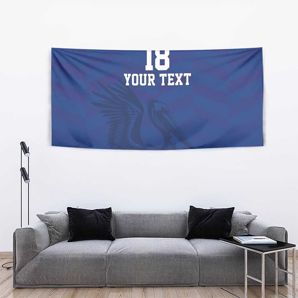 Custom Sint Maarten Football Blue Version Tapestry Go Champion