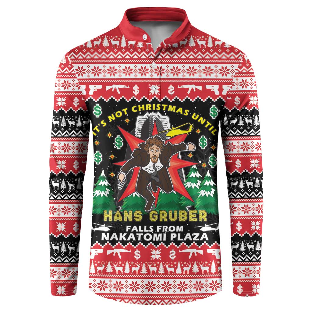 Nakatomi Plaza Christmas Button Sweatshirt Hans Gruber Party 1988 - Wonder Print Shop