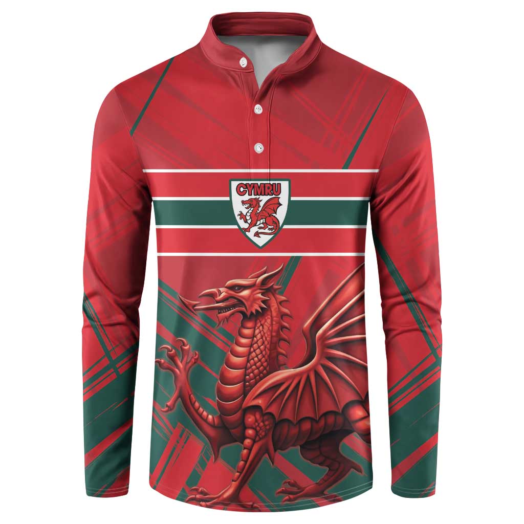Wales Football Red Dragon Custom Button Sweatshirt Welsh National Team Spirit