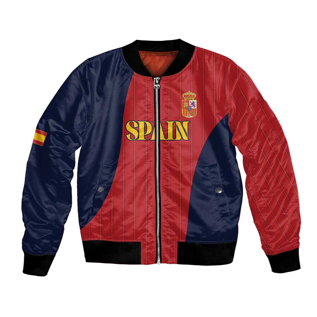 Custom Spain Football Bomber Jacket La Roja National Pride