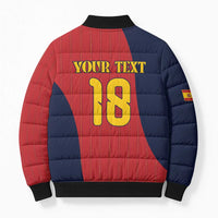 Custom Spain Football Bomber Puffer Jacket La Roja National Pride