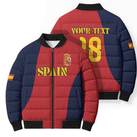 Custom Spain Football Bomber Puffer Jacket La Roja National Pride