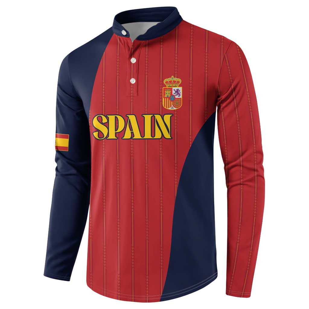 Custom Spain Football Button Sweatshirt La Roja National Pride