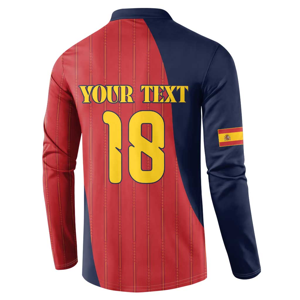 Custom Spain Football Button Sweatshirt La Roja National Pride