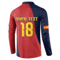 Custom Spain Football Button Sweatshirt La Roja National Pride
