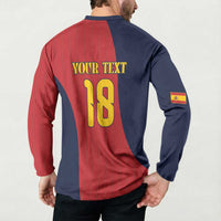 Custom Spain Football Button Sweatshirt La Roja National Pride