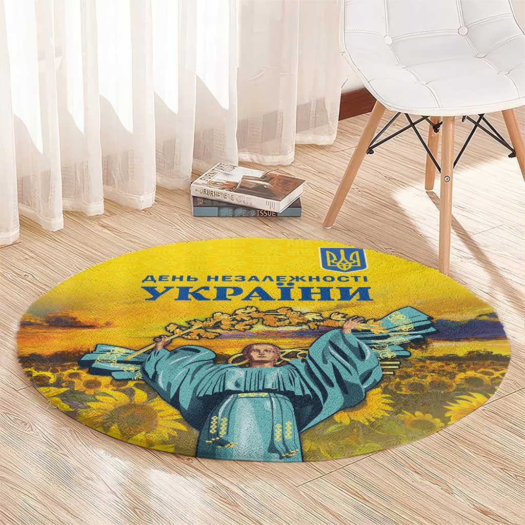 Ukraine Monument Independence Day Round Carpet Glory to Ukraine!