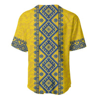 Blue Ukraine Folk Patterns Baseball Jersey Simple Style