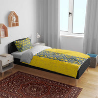 Blue Ukraine Folk Patterns Bedding Set Simple Style