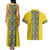 Blue Ukraine Folk Patterns Couples Matching Tank Maxi Dress and Hawaiian Shirt Simple Style