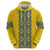 Blue Ukraine Folk Patterns Zip Hoodie Simple Style