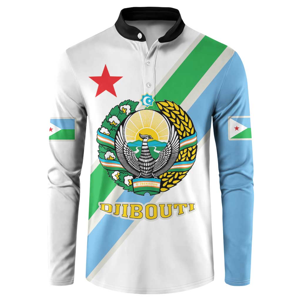 Djibouti Coat Of Arms Button Sweatshirt With Flag Style - Wonder Print Shop