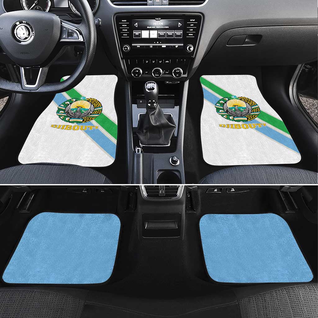 Djibouti Coat Of Arms Car Mats With Flag Style - Wonder Print Shop