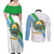 Djibouti Coat Of Arms Couples Matching Off Shoulder Maxi Dress and Long Sleeve Button Shirt With Flag Style - Wonder Print Shop