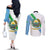 Djibouti Coat Of Arms Couples Matching Off The Shoulder Long Sleeve Dress and Long Sleeve Button Shirt With Flag Style