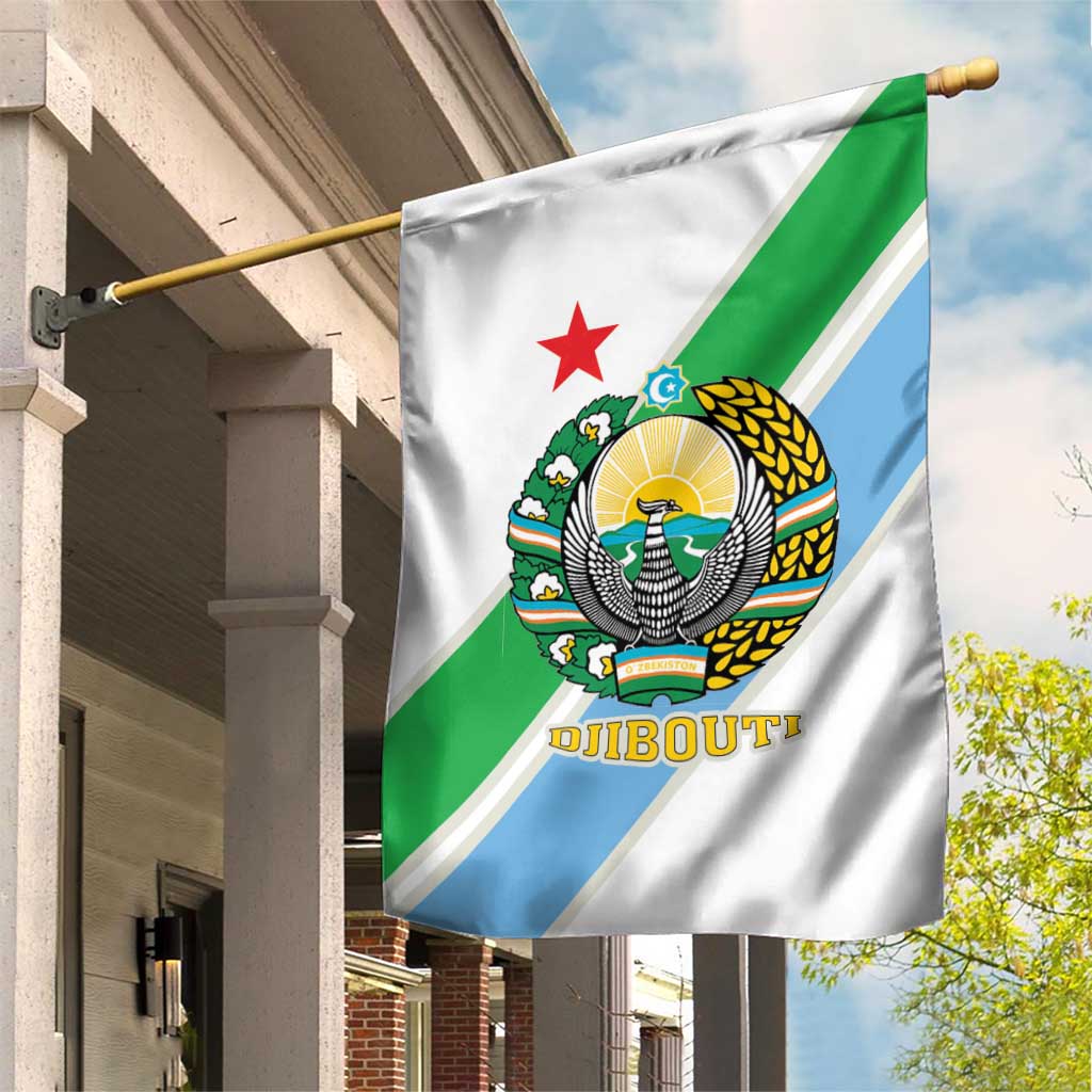 Djibouti Coat Of Arms Garden Flag With Flag Style - Wonder Print Shop