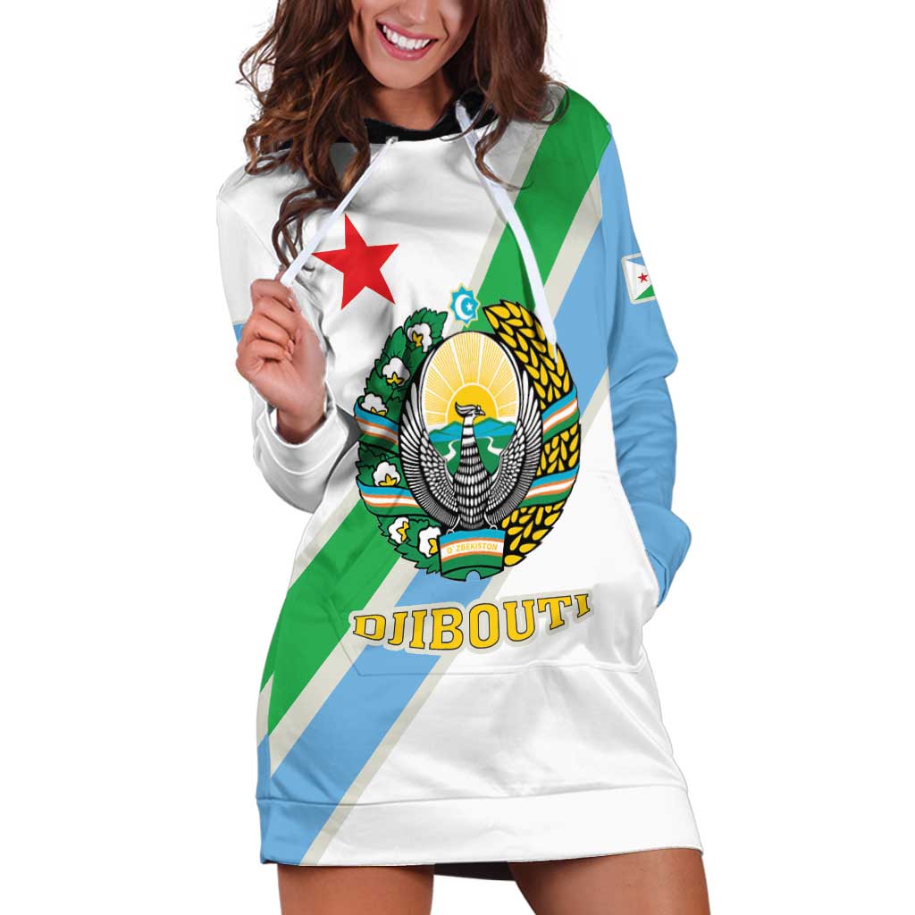 Djibouti Coat Of Arms Hoodie Dress With Flag Style - Wonder Print Shop