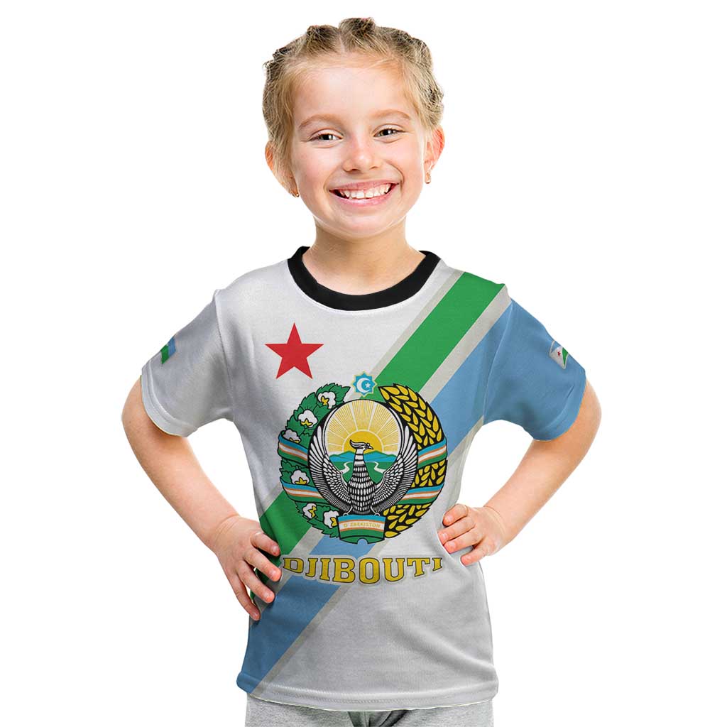 Djibouti Coat Of Arms Kid T Shirt With Flag Style - Wonder Print Shop