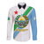 Djibouti Coat Of Arms Long Sleeve Button Shirt With Flag Style - Wonder Print Shop