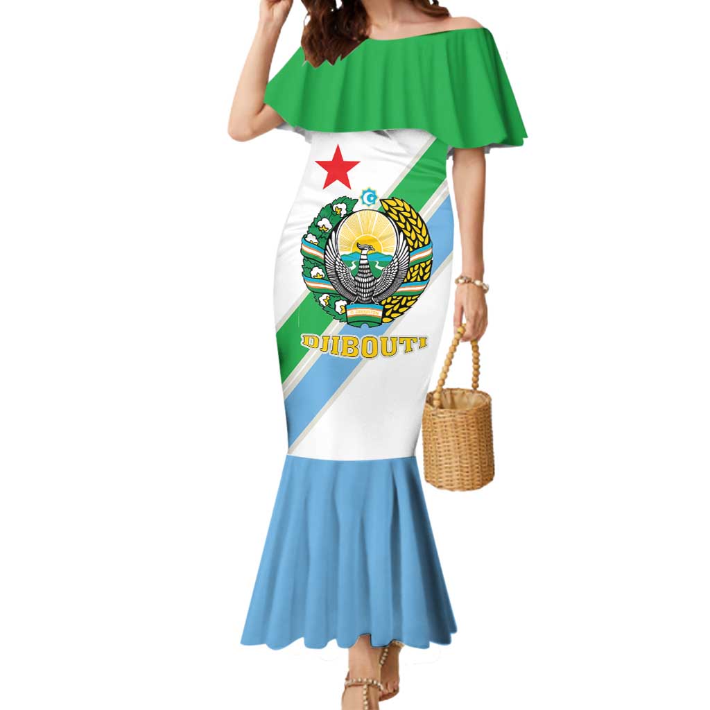 Djibouti Coat Of Arms Mermaid Dress With Flag Style - Wonder Print Shop