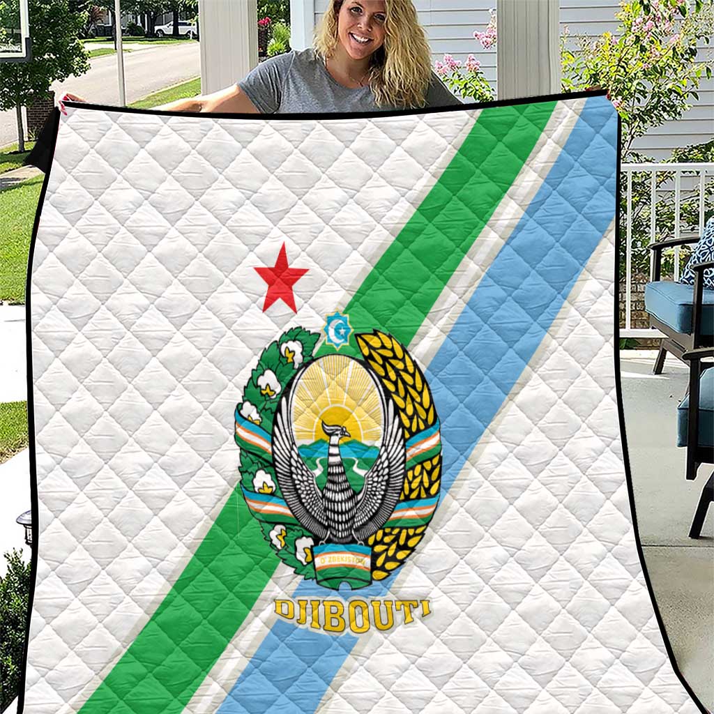 Djibouti Coat Of Arms Quilt With Flag Style