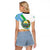 Djibouti Coat Of Arms Raglan Cropped T Shirt With Flag Style - Wonder Print Shop