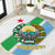 Djibouti Coat Of Arms Round Carpet With Flag Style