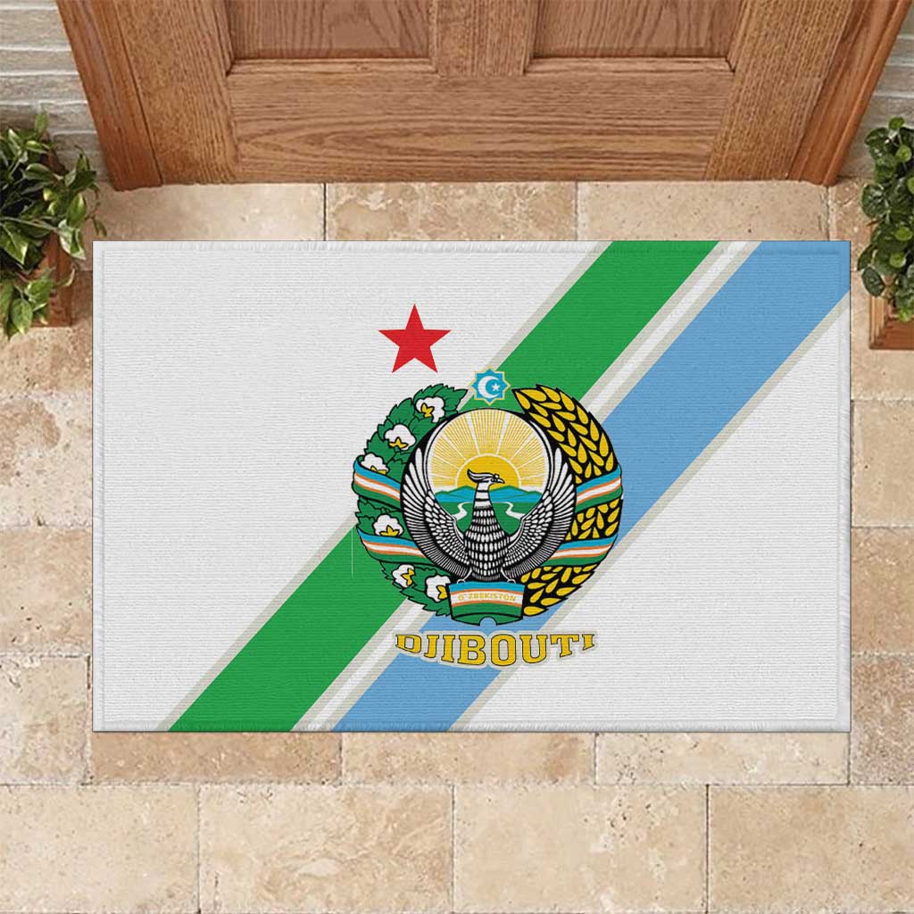 Djibouti Coat Of Arms Rubber Doormat With Flag Style - Wonder Print Shop