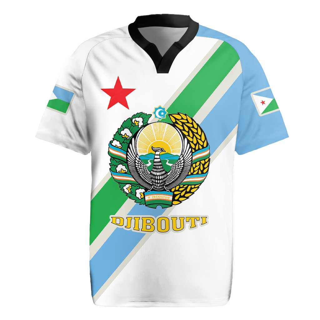 Djibouti Coat Of Arms Rugby Jersey With Flag Style - Wonder Print Shop