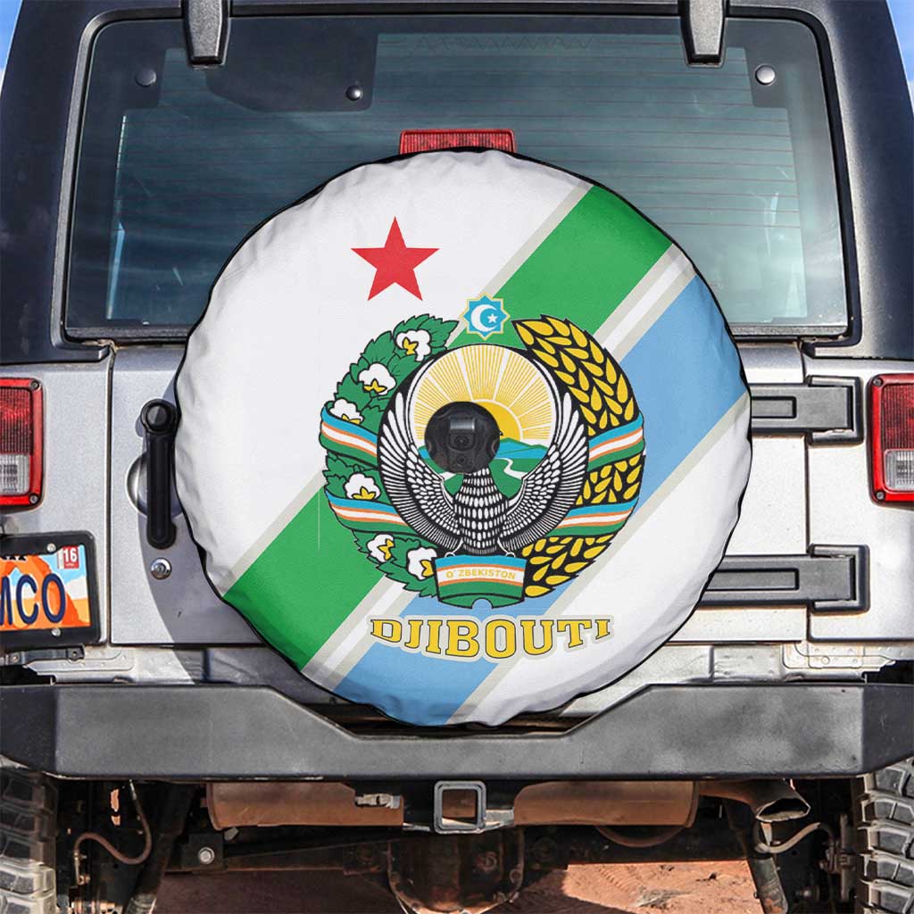 Djibouti Coat Of Arms Spare Tire Cover With Flag Style - Wonder Print Shop