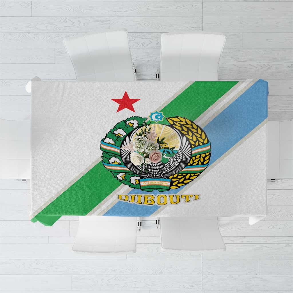 Djibouti Coat Of Arms Tablecloth With Flag Style - Wonder Print Shop