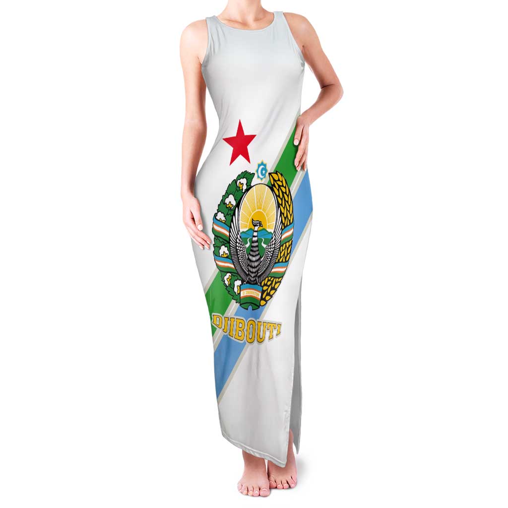 Djibouti Coat Of Arms Tank Maxi Dress With Flag Style - Wonder Print Shop