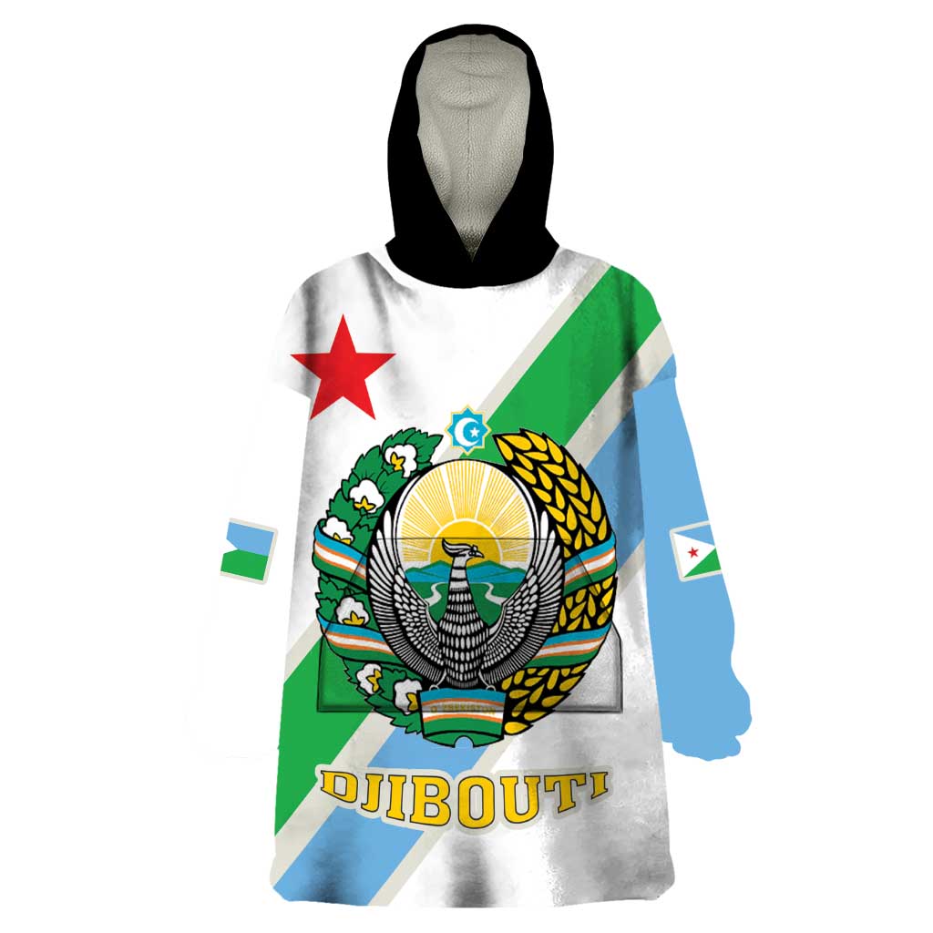 Djibouti Coat Of Arms Wearable Blanket Hoodie With Flag Style - Wonder Print Shop