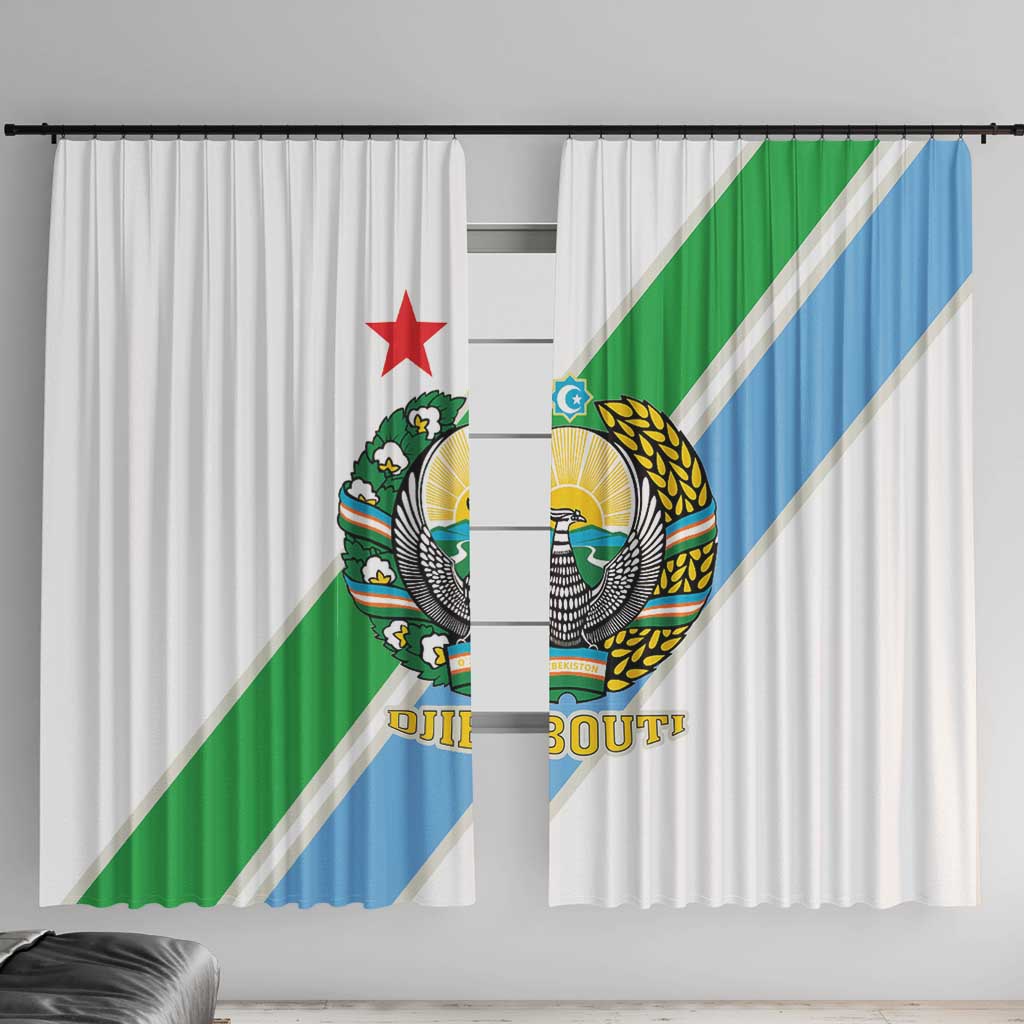 Djibouti Coat Of Arms Window Curtain With Flag Style - Wonder Print Shop