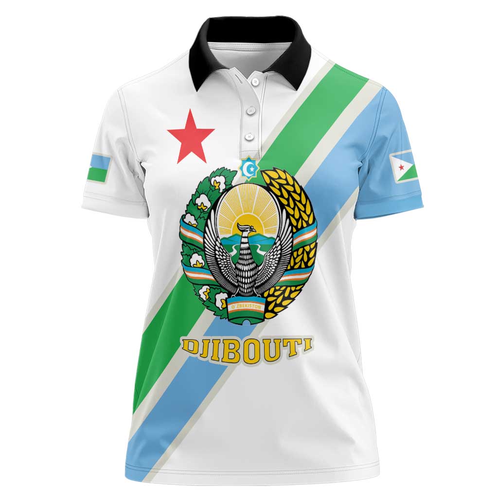 Djibouti Coat Of Arms Women Polo Shirt With Flag Style - Wonder Print Shop