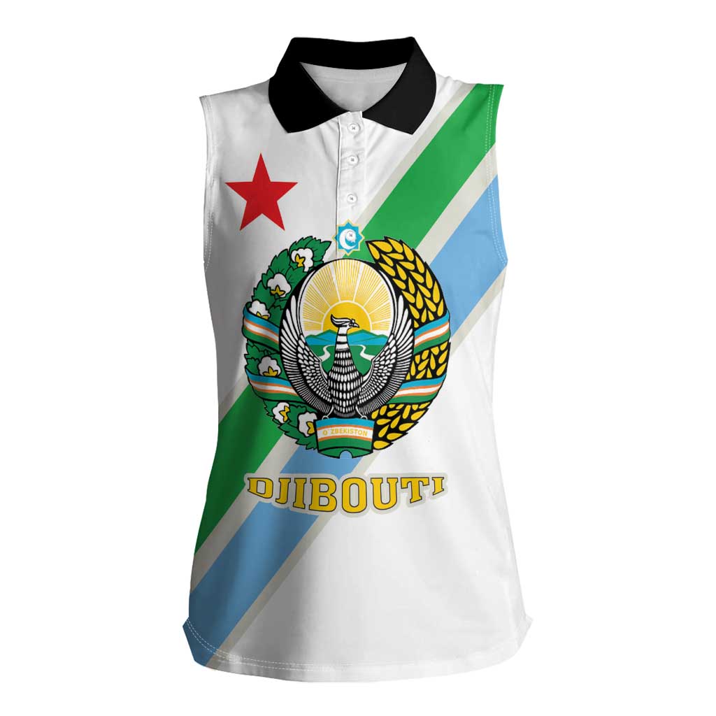 Djibouti Coat Of Arms Women Sleeveless Polo Shirt With Flag Style - Wonder Print Shop