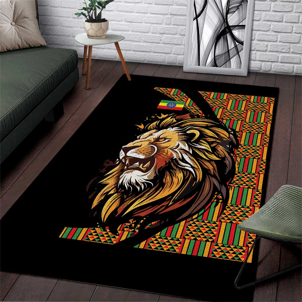 Ethiopia Area Rug Ethiopian Lion Style Pattern - Wonder Print Shop