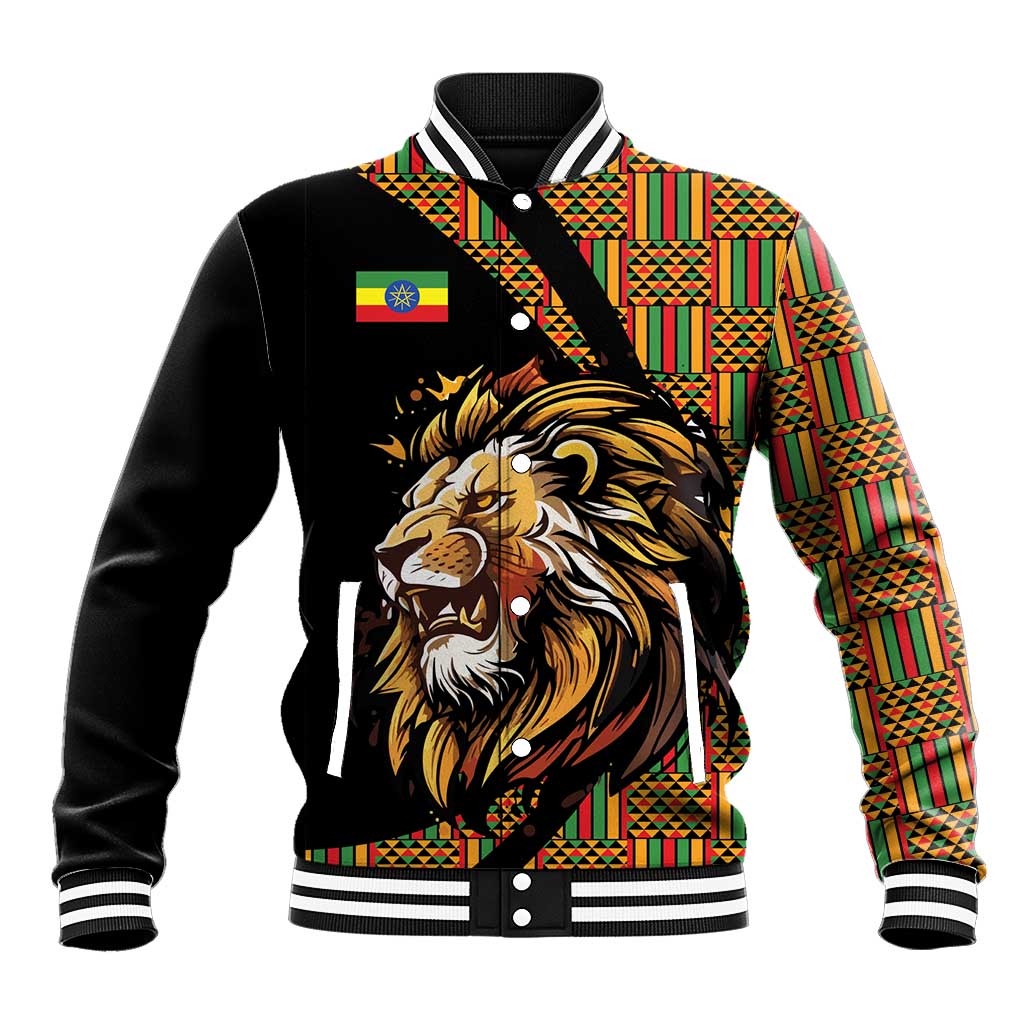 Ethiopia Baseball Jacket Ethiopian Lion Style Pattern