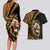 Ethiopia Couples Matching Long Sleeve Bodycon Dress and Hawaiian Shirt Ethiopian Lion Style Pattern - Wonder Print Shop