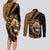 Ethiopia Couples Matching Long Sleeve Bodycon Dress and Long Sleeve Button Shirt Ethiopian Lion Style Pattern