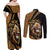 Ethiopia Couples Matching Off Shoulder Maxi Dress and Long Sleeve Button Shirt Ethiopian Lion Style Pattern