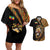 Ethiopia Couples Matching Off Shoulder Short Dress and Hawaiian Shirt Ethiopian Lion Style Pattern