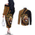 Ethiopia Couples Matching Off The Shoulder Long Sleeve Dress and Long Sleeve Button Shirt Ethiopian Lion Style Pattern