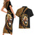 Ethiopia Couples Matching Short Sleeve Bodycon Dress and Hawaiian Shirt Ethiopian Lion Style Pattern - Wonder Print Shop