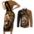 Ethiopia Couples Matching Short Sleeve Bodycon Dress and Long Sleeve Button Shirt Ethiopian Lion Style Pattern