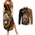 Ethiopia Couples Matching Summer Maxi Dress and Long Sleeve Button Shirt Ethiopian Lion Style Pattern