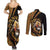 Ethiopia Couples Matching Summer Maxi Dress and Long Sleeve Button Shirt Ethiopian Lion Style Pattern